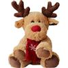 Generico Peluche di renna di Natale - Peluche di renna da 11,8, Peluche di alce, Peluche di cervo di Natale morbido, Peluche di alce per bambini