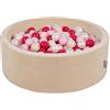 KiddyMoon Velluto Piscina di Palline 90X30cm/200 Palline ∅ 7CM per Bambini Tondo Fabbricato in EU, Beige Sabbia: Beige Pastello/Rosa Chiaro/Perla/Rosa Scuro