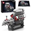 Mould King 10225 Dodge V8 Kit di costruzione del motore con cambio, 855+ pezzi modello meccanico con pistoni di lavoro e trasmissione