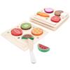 WEKAMOS Set Giocattoli da Taglio in Legno per Frutta e Verdura Finta Giocattoli Cognitivi per Sviluppare Creatività e Coordinazione Occhio-Mano per Gioco di Finzione in Cucina