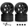 KEEDA RC Car Beadlock Cerchi esagonali in plastica 12 mm per SCX10 TRX4 VS4-10 Gen8 Tamiya CC01 D90 1:10 RC Crawler Auto (nero, 1,9 pollici)