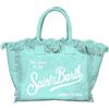 Saint Barth MC2 Borsa Colette in Canvas di Cotone Verde Acqua Dimensioni: 30 x 22 x 15 cm