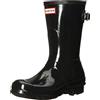 Hunter Donna Original Back Adjustable Short Gloss Rubber Black Stivali 38 EU