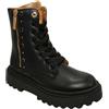 Alviero Martini 1A Classe Alviero Martini Anfibio donna 1? classe black/geo beige 2322 0289 Anfibi Stivali Alti Scarpe Con Tacco 4 Cm Dentellato (Nero, 37, Sistema Taglie Calzature EU, Adulto, Donna, Numero, Media, 37)