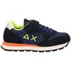 SUN68 Sneaker Boy's Tom Fluo Pelle/Nylon Blue Navy Z25SU05 Z44302K 31