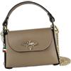FlorenceLeather Florence OTF817C - Borsa a tracolla da donna, in vera pelle, colore: tortora, tortora, beige