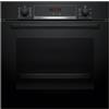Bosch HBA574BB3 Serie 4 Forno da incasso 60 x 60 cm, pulizia auto pirolisi, controllo display LED, programmi automatici, pulizia idrolitica, aria calda 3D per cottura uniforme, nero