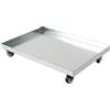 WilkSxyc Vaschetta di Scarico Condensa, Pallet a Tenuta Stagna con Ruote, Vaschetta Raccogligocce per Lavatrice in Acciaio Inox, per Lavastoviglie, Frigoriferi, Scaldabagni (senza Foro)(80x40cm)