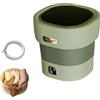 Generic Mini Lavatrice Pieghevole 31X31X33cm Lavatrice Portatile 2 In 1 Pulizia Profonda Capacità Di 18L Perfetta Per Campeggio, Lavare Vestiti Per Oggetti Piccoli(Green)