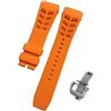 ROUREOX Cinturino Regolabile Anti-Sudore e Impermeabile in Silicone per Sport per Richard Mille-Fibbia Arancione + Argento 25mm