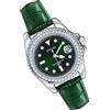 MicLee Orologi per ragazze Orologi per donne Orologi al quarzo con quadrante rotondo con diamanti Cassa in lega, cinturino in PU, movimento domestico, orologi impermeabili