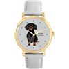 Toff London Black Dachshund Dog Watch Ladies 38mm Case 3atm Resistente all'acqua Movimento al quarzo progettato su misura Lusso alla moda