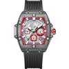RORIOS Trasparente Tonneau Orologio da Uomo Silicone Analogico Quarzo Orologio da polso Multifunzionale Moda Orologio Impermeabile Cronografo Nero B