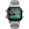 SKMEI Orologio da polso da uomo, digitale, sportivo, impermeabile, con doppio orario, cronografo, conto alla rovescia, sveglia, retroilluminazione