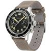 PRAESIDUS | 𝗧𝗬𝗣𝗘 𝗛-𝟳𝟱 - Orologi per Uomo, Orologi da polso Uomo - Cronografo, Militare - Cassa 38mm - Quadrante Nero, Cinturino in Tela Grigio Chiaro | Pilota, Regalo