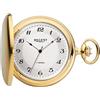REGENT Orologio da tasca da uomo Savonnette 50 MM meccanico a carica manuale numeri arabi, grigio oro, Classico