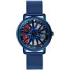 MASTOP Orologio da polso da uomo creativo 3D rotante ruota auto orologio da polso cerchio mozzo design moda quarzo elegante orologio da polso con cinturino in acciaio inox regalo per gli appassionati