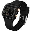 Forrader Orologio digitale quadrato da uomo con numeri grandi, quadrante grande, orologio da polso per uomo e donna, impermeabile, LED, unisex, elettronico, con sveglia, data, cronometro, Cinturino