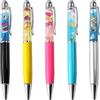 Gullor 5 penne a sfera retrattili, Bling Dynamic Floating Liquid Sand Glitter Pen Ocean Series