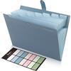 SKYDUE Cartellina Espandibile con 8 Tasche, Cartelle a Fisarmonica con Etichette, Organizer Portatile per Documenti, Fatture e Ricevute, Forniture per Ufficio, Scuola, Università, Casa, Formato