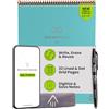 Rocketbook Blocco note intelligente riutilizzabile, blocco note superiore rilegato formato lettera 8,5 x 11, foglia di tè - pagine a righe e punteggiate, collegato all'app, cancellabile, ideale per