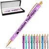Xiuyours Penna Brillantini Personalizzata Penne Personalizzate con Scritta Nome Logo Penna Personalizzabile Regalo per Ragazza Donna Maestra Compleanno Festa Matrimonio, Viola