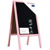 ALLboards Lavagna Nera da Gesso con Cavalletto Rosa 118x61cm, Struttura in Legno, Scrivibile con Gessetti e Pennarelli a Gesso, per Bar Ristoranti Locali