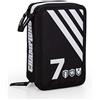 CHAMPIONS Astuccio 3 zip colori Giotto Champions bianco e nero con stikers omaggio