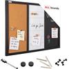 ALLboards Lavagna combinata 3 in 1 bianca magnetica cancellabile, per gesso magnetica e in sughero 60×40 cm