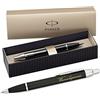 polar-effekt Parker IM - Penna a sfera con incisione, colore nero - cartuccia grande blu con custodia regalo - Idea regalo per compleanno