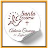 Social Crazy KIT DI 10 ADESIVI bollini etichette personalizzate - SANTA CRESIMA N10 - Stampa Diretta U.V. su PVC non carta (IDEALE ANCHE PER ESTERNO) (5 CM)