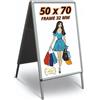 Generico Cavalletto Pubblicitario 50X70 cm Bifacciale Cornice Espositiva, in Alluminio, per Esterno e da Interno, Pieghevole e leggero, con protezione in PVC, Doppio lato, a bacheca, best