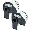 vhbw 2x rotolo etichette con supporto 62mm x 15,24m (1 etichetta) compatibile con Brother PT QL-570, QL-580 etichettatrice - premium giallo