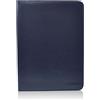office box Portafoglio Dynamic Classic A4 e A5 in pelle vegan con texture Notairé, cerniera, blocco note, carte di credito, classificatore e scomparti multipli by Office Box (A4, blu)