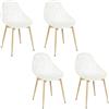 HOME DECO FACTORY, HDO0217, Set di 4 sedie Lucena bianche, mobili, mobili da giardino, seduta da esterno, 52,3 x 83,4 x 53,3 cm, altezza seduta 45 cm, bianco