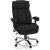 HJH Office 691013 Sedia da Ufficio Girevole BUILDER XXL I Tessuto Nero, Sedia da scrivania, Portata massima 180kg, resistente