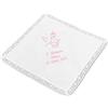 Generico Fazzoletto Battesimo bimbo bimba personalizzato con ricamo nome e data 100% cotone Made in Italy (senza fiocco, rosa)