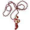 Generico Collana all'uncinetto con perline e ciondolo a cuore in ceramica (Rosso)