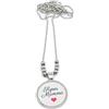 Generic Collana lunga catena acciaio con ciondolo Super Mamma cuore rosso e bimbi