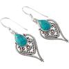 Kanika Jewelry Trove Turquoise Matrix Solid 925 Sterling Silver Earrings Handmade Jewelry
