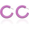 Knick Knack OÜ Orecchini Minimalisti a Cerchio: Accessori Intemporali e Chic (L, Lilla)