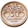 Handmade Porta Fedi in legno, Cuscino anelli matrimonio legno, Cuscino anello nuziale rustico, Portafedi scatola Personalizzato Albero della vita , Tree of Life