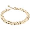 ParticolarModa Bracciale Donna nodini anelli intrecciati 6 mm 19-22 cm Dorato