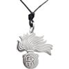 Handmade Fiamma dell'Arma dei Carabinieri : Ciondolo in Argento 925 - Fiamma misura grande - Pendente con Girocollo - Simbolo