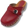 Handmade Generico Vivienne Zoccoli Donna Chiusi in Legno con Tomaia in Pelle e Fibbia
