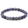 Generico Bracciale Sodalite elastico, Pietre Dure Naturali Sfaccettate, Elastico 19 cm, Fatto a Mano