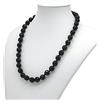 Generico Collana Girocollo Donna in Onice Nera Sfaccettata 10 mm, Gemme Naturali, Pietre Dure, Fatta a Mano, Chiusura a Ciambella