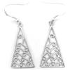 Segni d'Argento® Orecchini in Argento 925 triangolari con onde in stile filigranato, realizzati a mano con l'antica tecnica della cera persa da laboratorio orafo artigiano italiano.