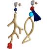 MIRAjewels Orecchini realizzati a Handmade con corallo e agate blu