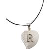 Generic Iniziale R : Ciondolo a Cuore in Argento 925 con Lettera Alfabeto - Pendente Girocollo